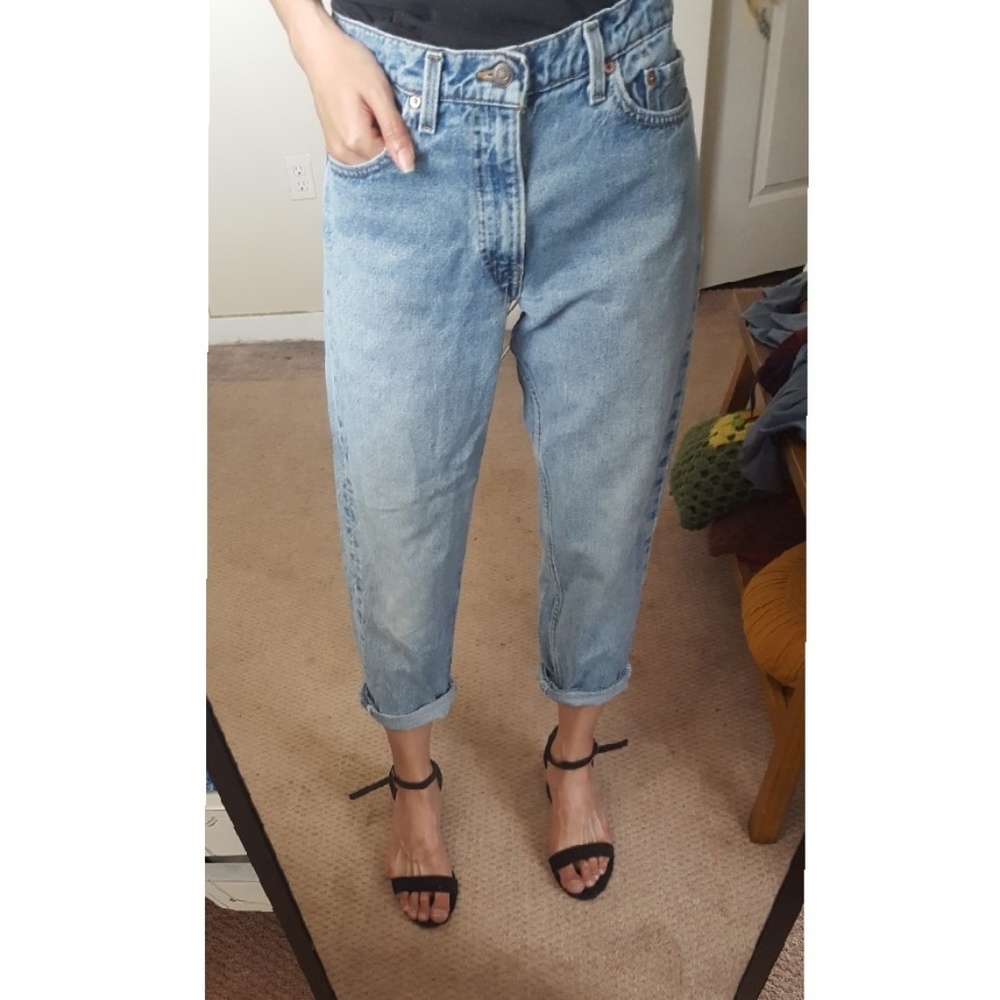 boyfriend straight leg baggy relaxed mom jeans - Picture 2 of 4